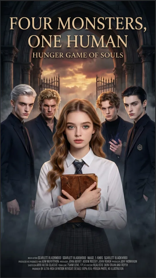 FOUR MONSTERS  ONE HUMAN   HUNGER GAME OF SOULS poster